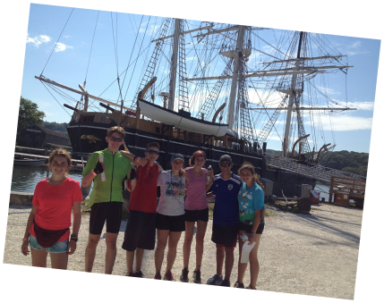 Teen Treks New England Coast visists Mystic Seaport during its bicycle tour
